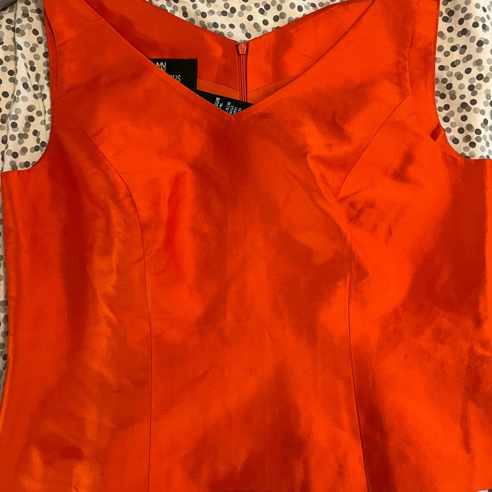 Max Nugus Haute Couture Orange Silk Tank - Picture 5 of 7